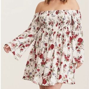 TORRID Off The Shoulder Challis Dress